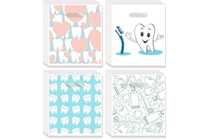 BlissfulTie 100 Pcs Dental Bags, 9 x 8 Inches Patient Care Bags for Clinics, Schools and Patients
