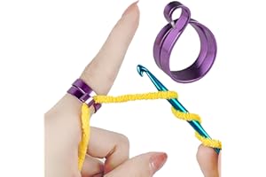 Morycraft Crochet Tension Ring For Finger, Left & Right Handed Yarn Ring, Christmas Birthday Gifts For Crocheters, Knitters