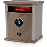 Heat Storm Portable Electric Space Heater, 1500-Watt Cabinet Infrared Quartz Element Heater With Digital Thermostat, Remote Control, washable Filter Modern Design (Beige)