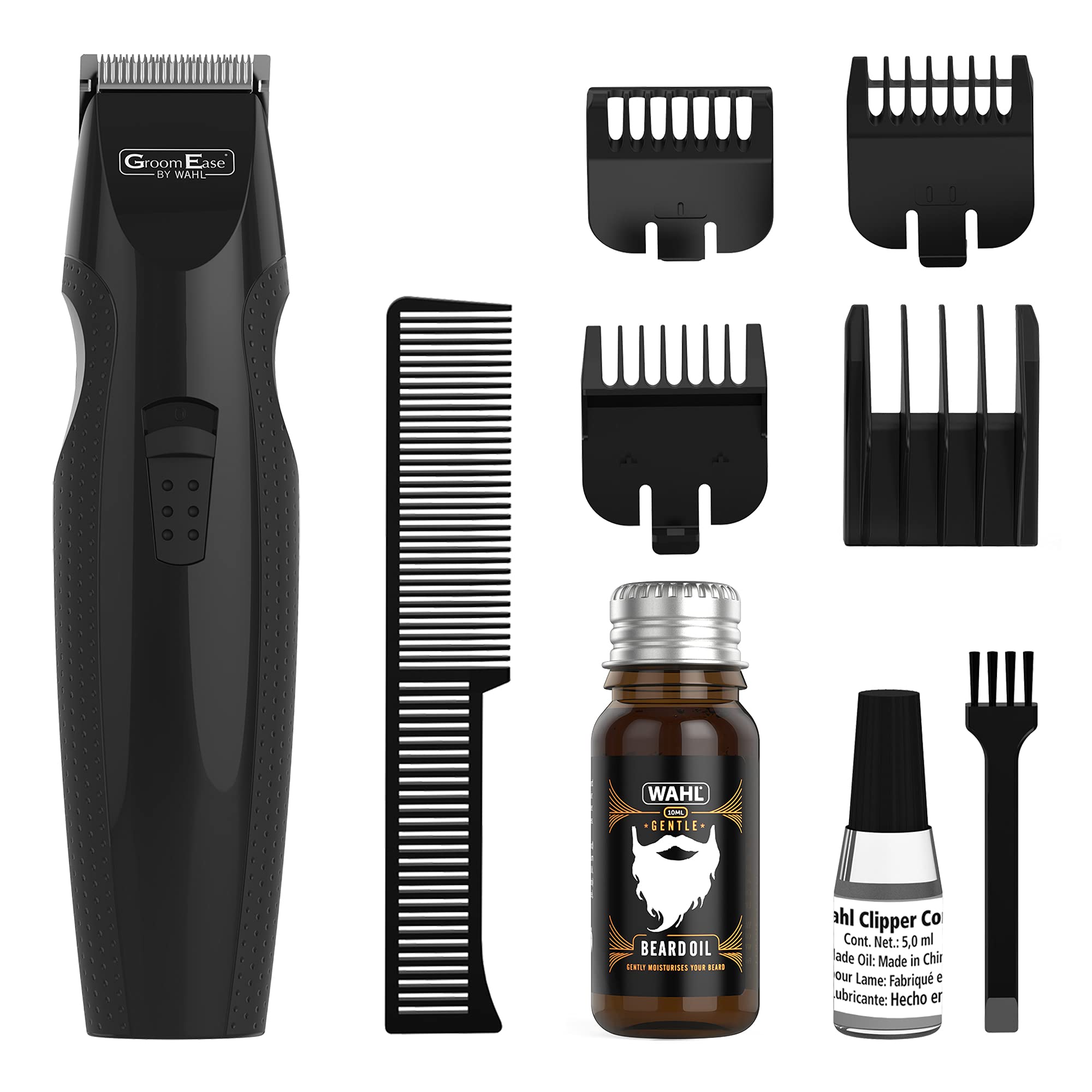 Wahl GroomEase Trimmer and Beard Oil Set