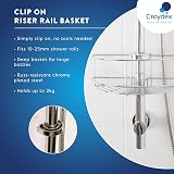 Croydex Clip On Riser Rail Shower Caddy Chrome 19–25mm Fits Rails view 6
