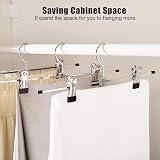 XIAO MO GU Trouser Hangers 20 Pack with Adjustable Metal Clips Silver view 8
