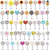 Badge Reel Retractable Badge Holder with Alligator Clip,Nurse Cute Badge Clip for ID Card Holders,24" Wire Cord (Pack of 15 Randomly)