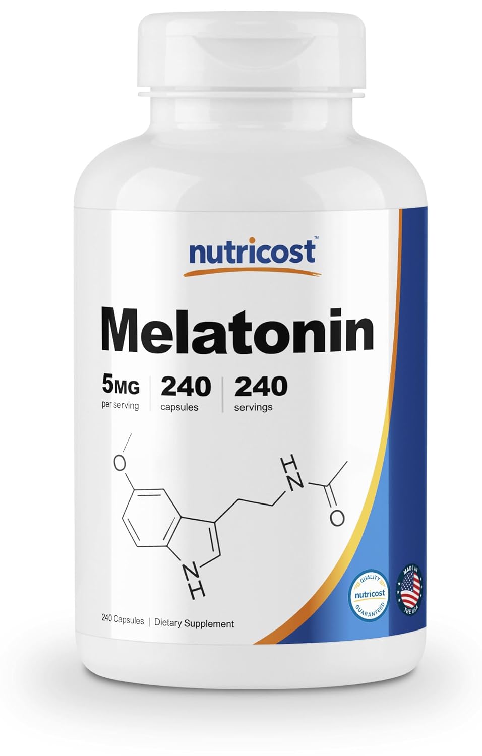 Amazon.com: Nutricost Melatonin 5mg, 240 Capsules - Regulate Sleeping Cycle, Non-GMO, Gluten Free, Made in the USA: Health & Personal Care
