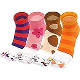 Artfasion Women Flip Flop Socks - Tabi Ankle Sock Colorful Two Toe Finger Running Socks for Womens Girls