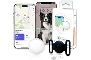 BINGOLAR GPS Tracker for Dogs, Mini GPS Pet Tracker with Silicone Cover, IPX8 Waterproof GPS Tracker for Kids,No Monthly Fee,Work with Apple Find My(iOS Only),Smart Tracker for Dogs Finder Tracker Pets
