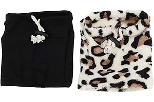 Briny River 2pcs Bearded Dragon Lizard Clothes Sweater Jacket, Leopard and Black