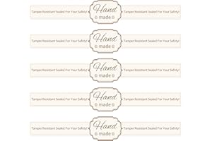 WELL TILE 500Pcs Handmade Food Retail Package Seal Labels Safe Secure Lids Stickers Roll 1x9 Inch-Baking Gift Crafted Stickers Freshness Labels for Handmade Baking Craft Arts