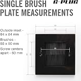 G-PLUG Cable Pass Through Wall Plate with Brush, Black, Single Gang view 7