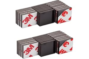 CHUNNIAO 160 Mil Strong Magnets with Adhesive Backing(Each Square 3/4" x 3/4") for Heavy Duty Items,Peel and Stick Self Sticky Magnets (36PCS)