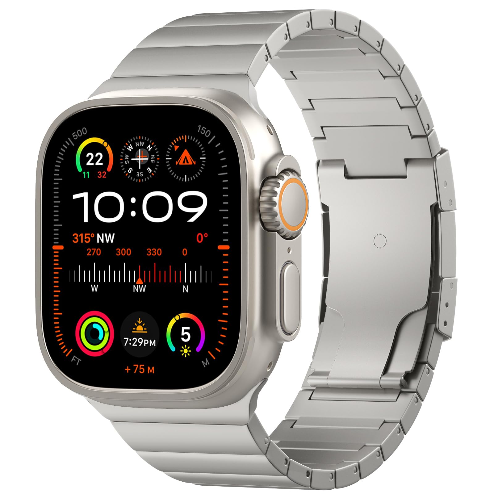TiMOVO Titanium Strap Compatible with Apple Watch 49mm (Ultra 3/2/1) 46mm 45mm 44mm 42mm, Metal Detachable Strap for iWatch SE 3/2/1, Series 11 10 9 8 7 6 5 4 3 2 1 for Men (2025), Titanium