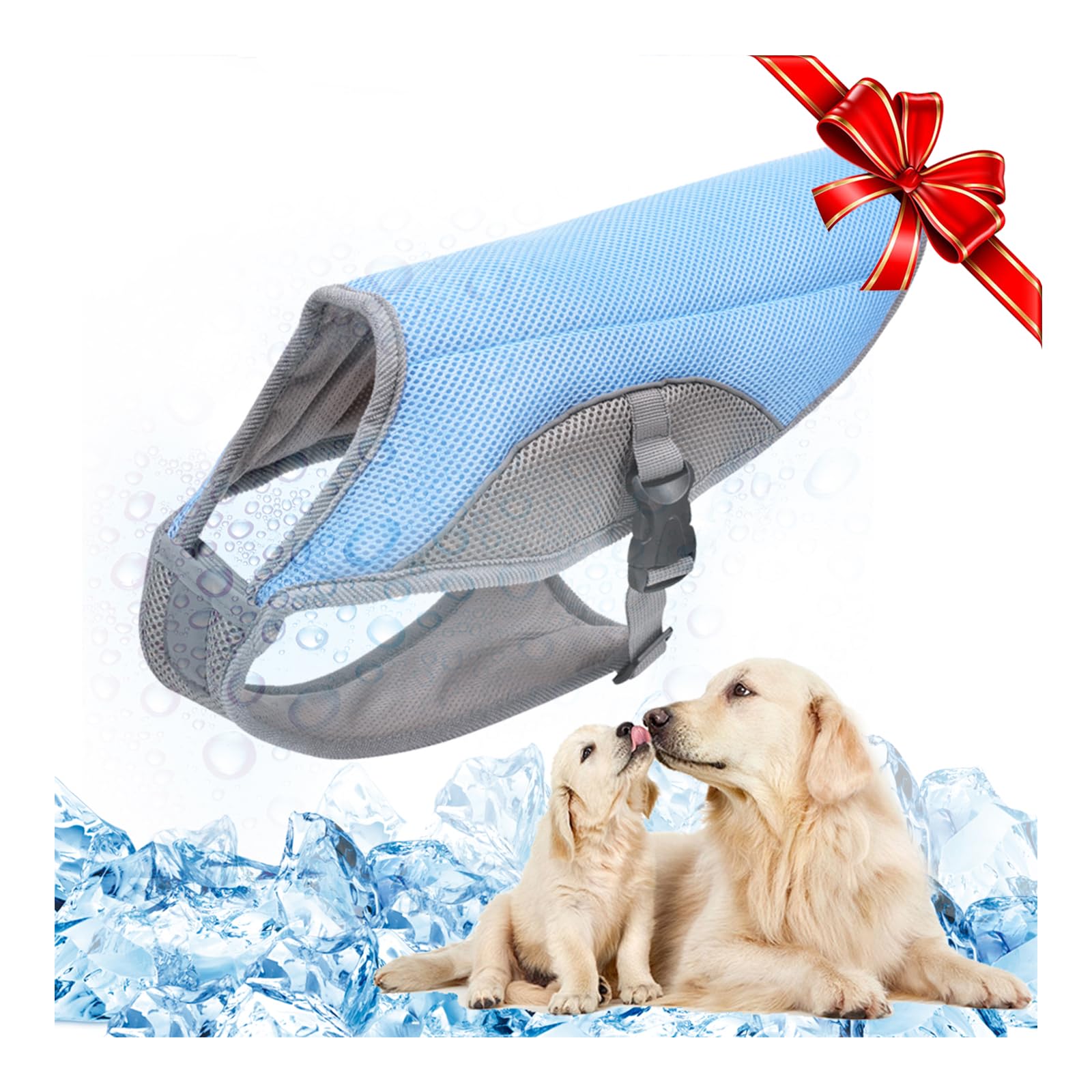 TVMALL Dog Cooling Vest Breathable Mesh Dog Jacket Summer Cool and Comfortable Dog Coat Adjustable With Reflective Strip Pet Clothes Suitable for Large Medium and Small Dogs (Blue,M) — image 1