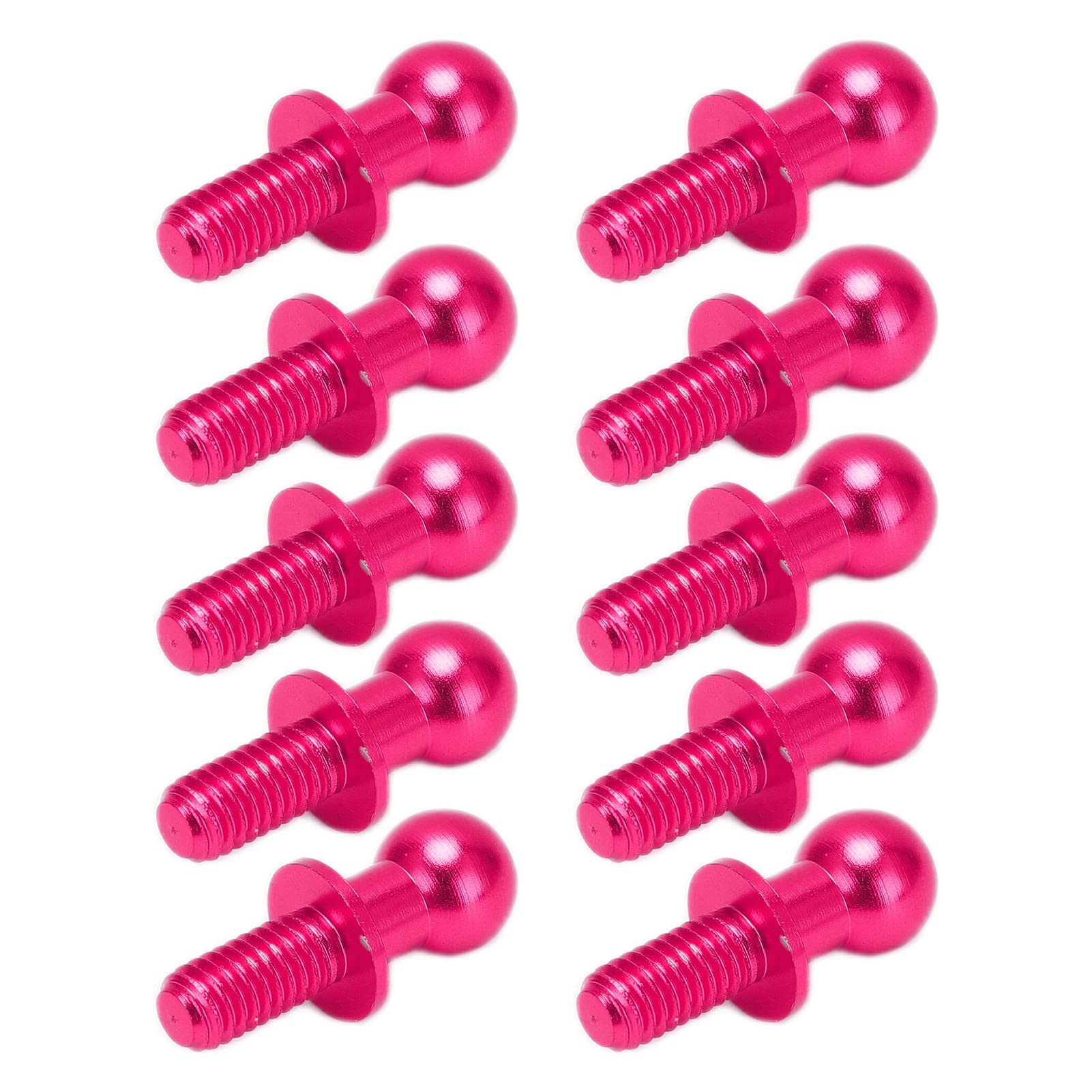 VGEBY RC Ball Head Link Track Rod,10pcs Metal Screw Link Rod Shock Absorber End Spherical Bolts Replacement for Tamiya TT01 TT02 RC Car Buggy Truck (pink) Model Car Accessories