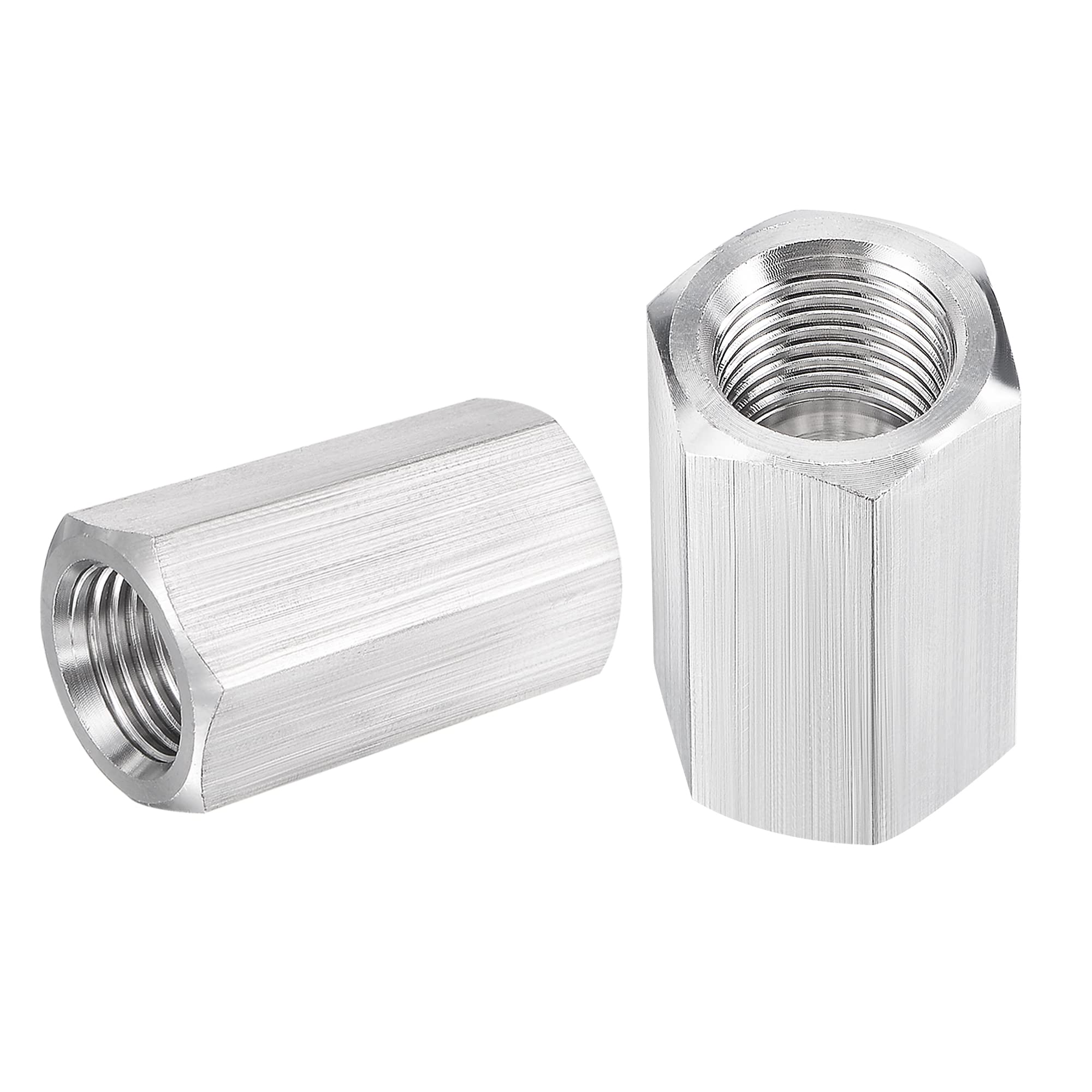 sourcing map 304 Stainless Steel Pipe Fitting Reducer Adapter 1/8NPT Female x 1/8NPT Female for Water Oil Air Pressure Gauge Temp Sensor, 2pcs