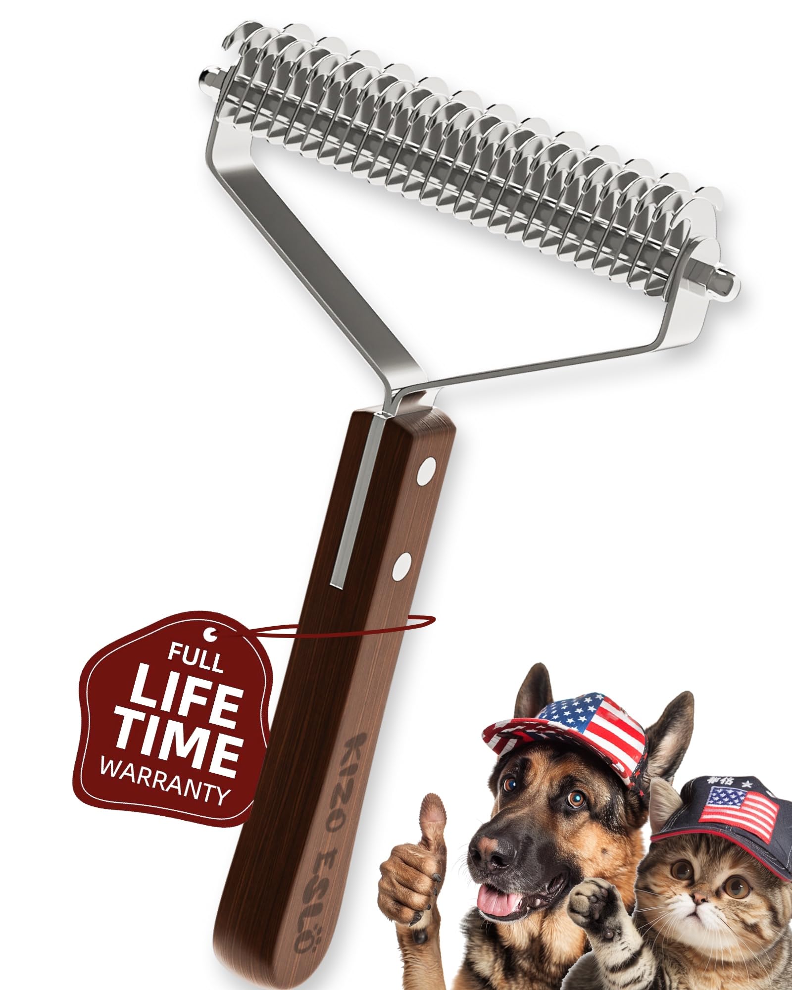 Extra Large 2-Sided Undercoat Rake for Dogs