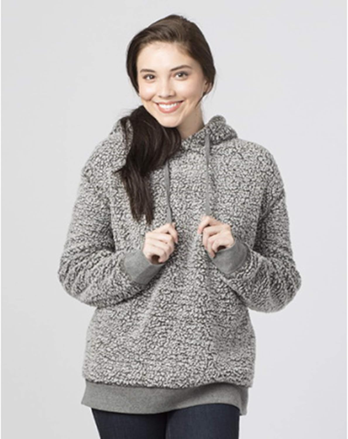 frosty grey sherpa pullover