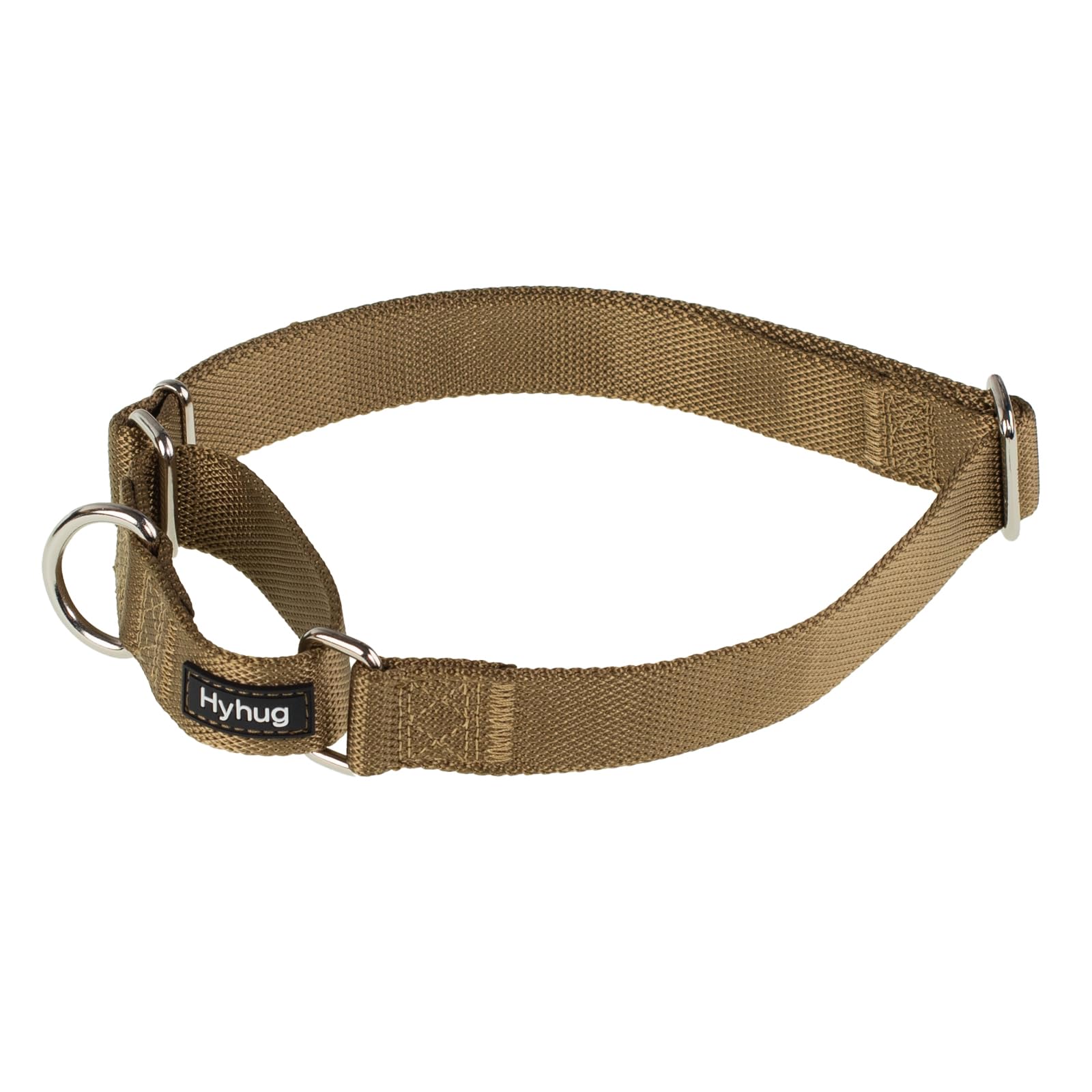 Hyhug Pets Martingale Dog Collar, Colorfast, Heavy Duty Training Collar with No Buckle. Gentle Control, Anti-Escape. (Army Yellow, Large)