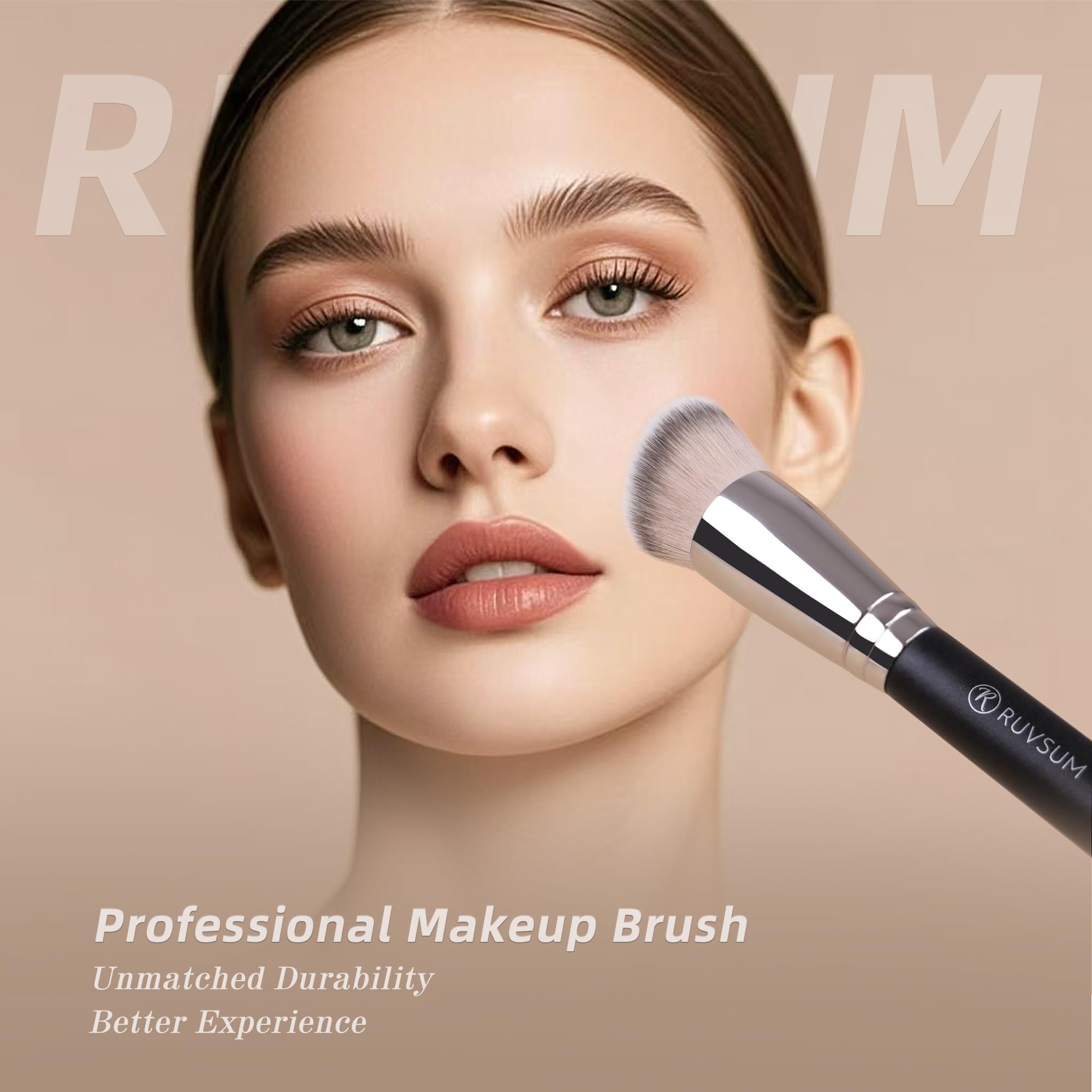 Mini Concealer Brush, Flat Top Makeup Brush for Under Eye and Spot, Soft Synthetic Bristles for Liquid or Cream, No Shedding, Travel Size, 6.4