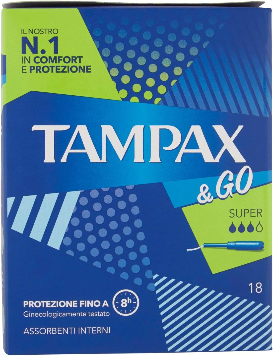 Tampax &Go Super x18 Tampons, 18 Unità (Confezione da 1)
