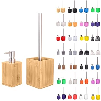 Premium Badezimmer Set Grosse Auswahl Seifenspender Mit Passender Wc Burste Hochwertige Qualitat Schone Designs Bambus Set Amazon De Kuche Haushalt