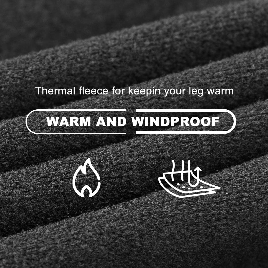 ROCKBROS Cycling Leg Warmers for Men Women Thermal Fleece for Cycling Running Winter Sports Outdoor Activities: Clothing