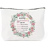 LSVGSAK 70th Birthday Gifts Ideas for Women Funny Makeup Bag 70 Year Old Birthday Decorations Gifts for Sister Bestie Friend Mom Aunt Grandma Wife Female Teenage Girls Cosmetic Travel Pouch