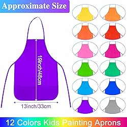 BOUBONI Kids Painting Aprons 12 Pieces 12 Colors