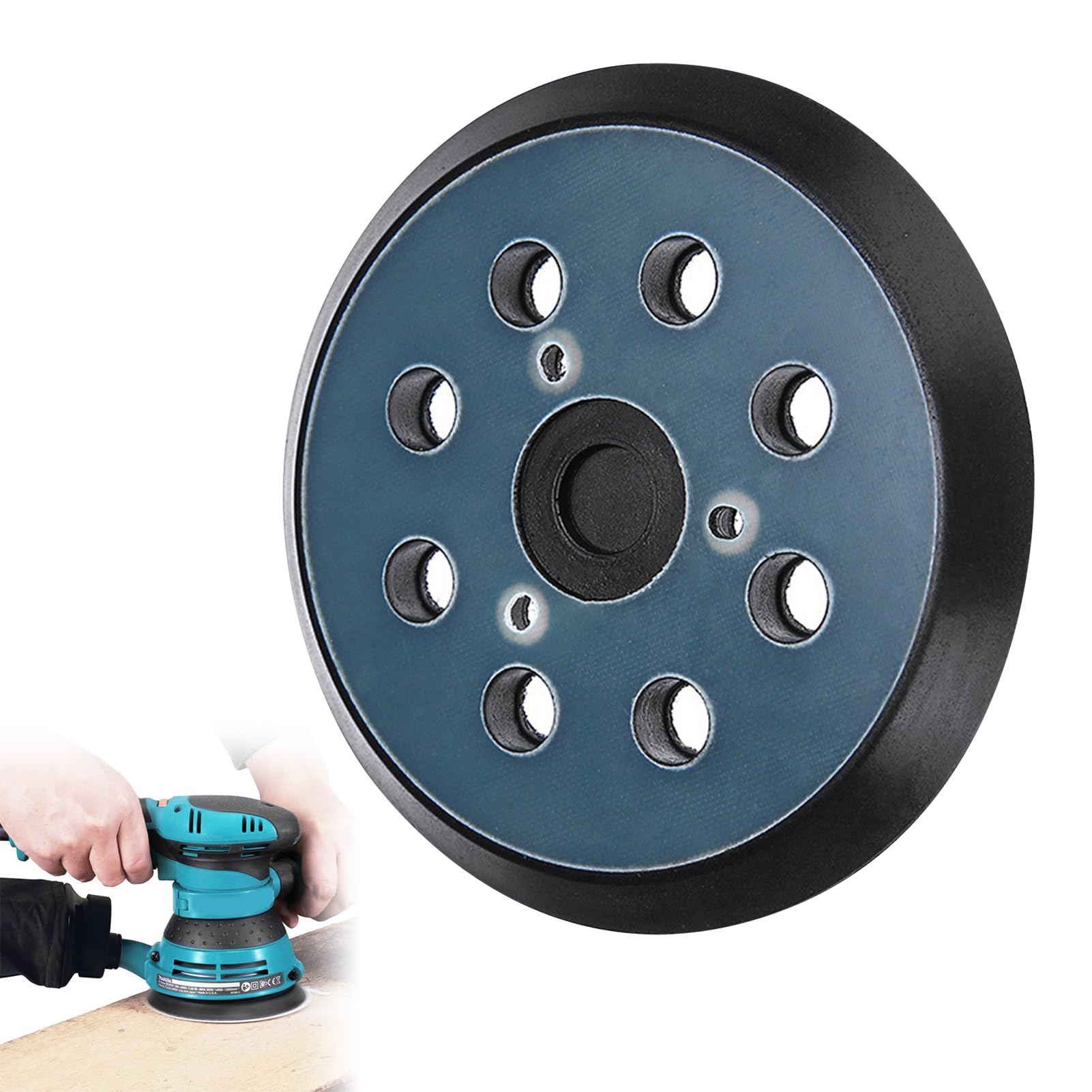Replacement Sander Pad, 5 Inch 8 Hole Replacement Sander Base, Sanding Backing Pad Hook and Loop Sander Pad Compatible with Makita BO5010, BO5030K, BO5031K, BO5041K