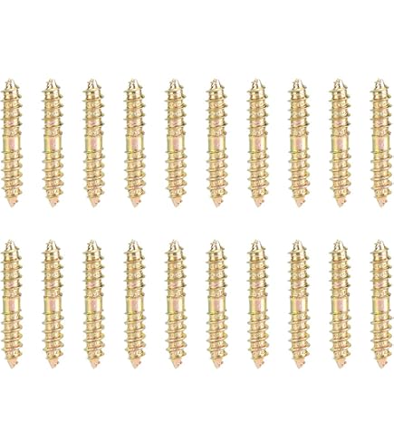 Uxcell 24-Pack 6x70mm Hanger Bolts – Double-Ended Self-Tapping Dowel Screws, Carbon Steel With Electroplated Finish, For Wood-to-Wood Connecting In Furniture, Stairs & Guardrails