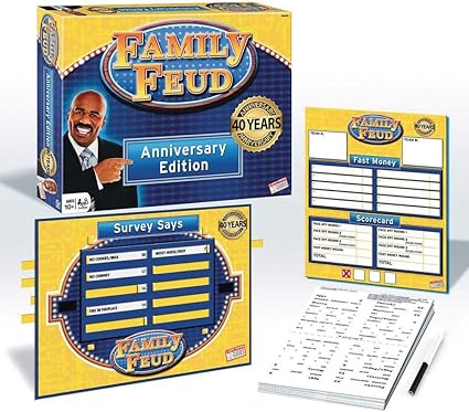 Amazon Com Endless Games 40th Anniversary Edition Family Feud Game Game Console With Grid Cover Match Most Popular Survey Answer To Win Game Toys Games