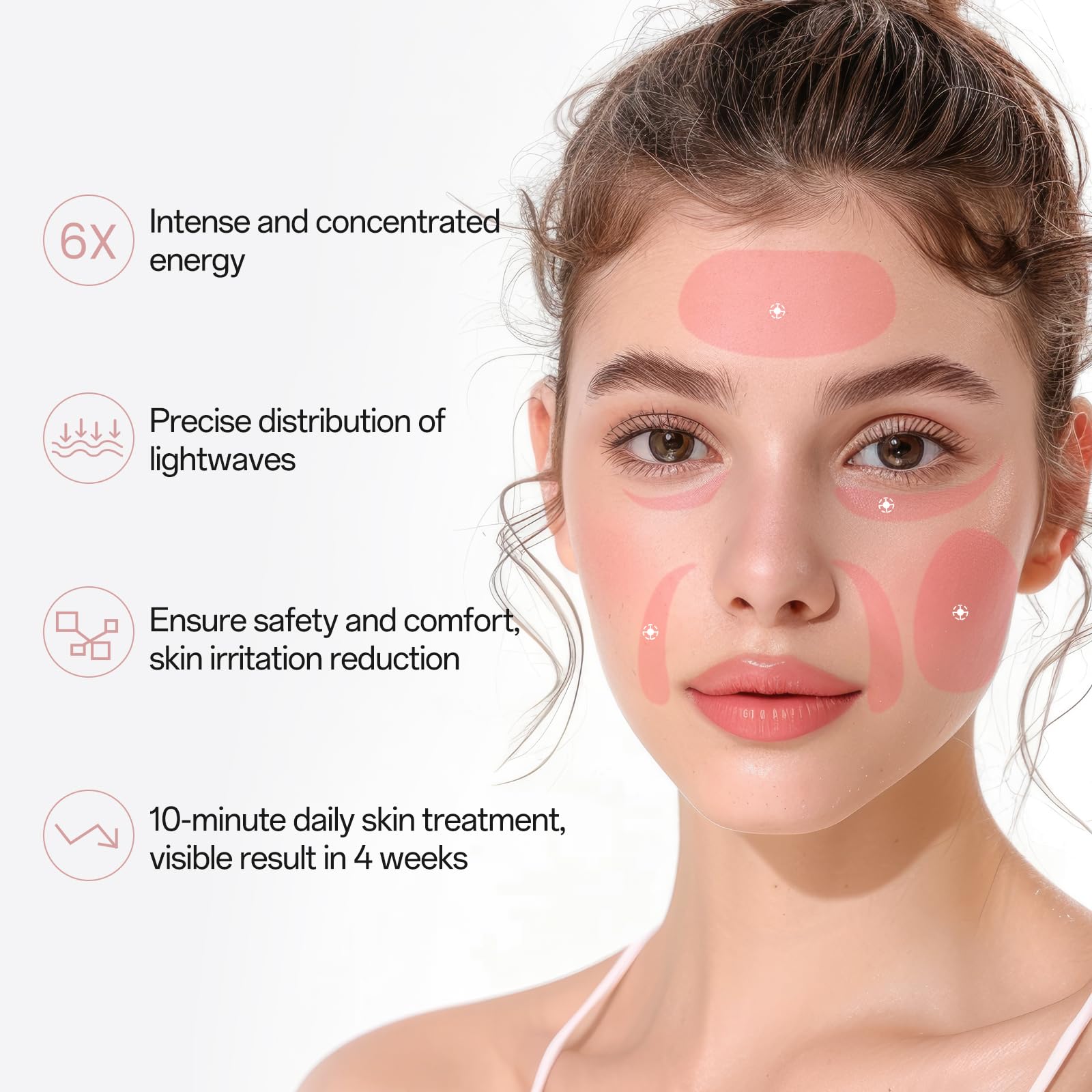 SUERBEATY Red Light Mask - 7 Colors Red Light Mask for Face, Facial Skin Care Mask at Home, Cordless, Ergonomic Design and Rechargeable for Home - Black