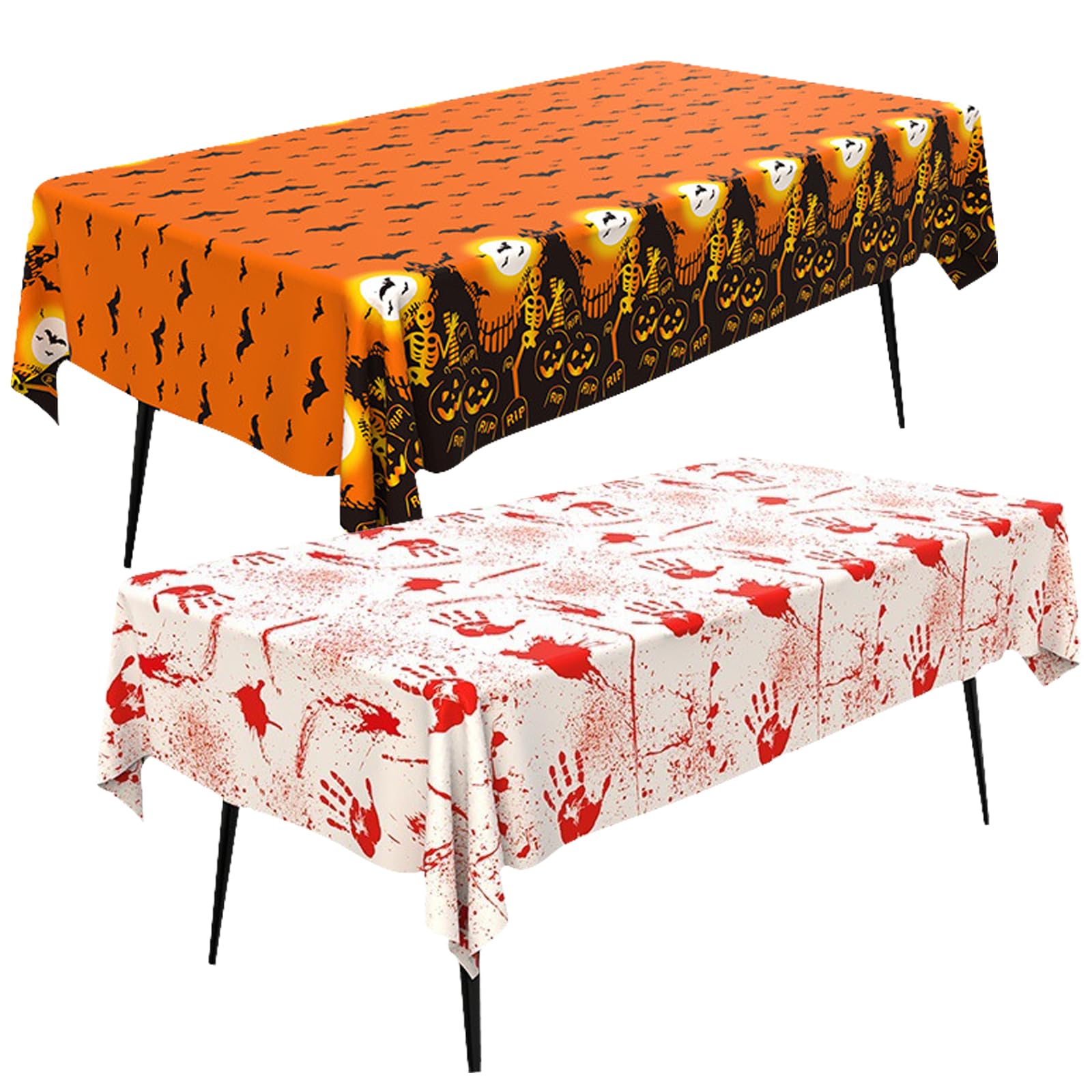 MLPKOI 2Pack Halloween Party Table Cloth, Scary Dinner Table Cover Bloody Apron Halloween Decoration for Kids Baby Shower Birthday Halloween Themed Party Decorations