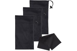 Mamlyn Premium Quality Microfiber Sunglasses Pouch With Spring Fastener