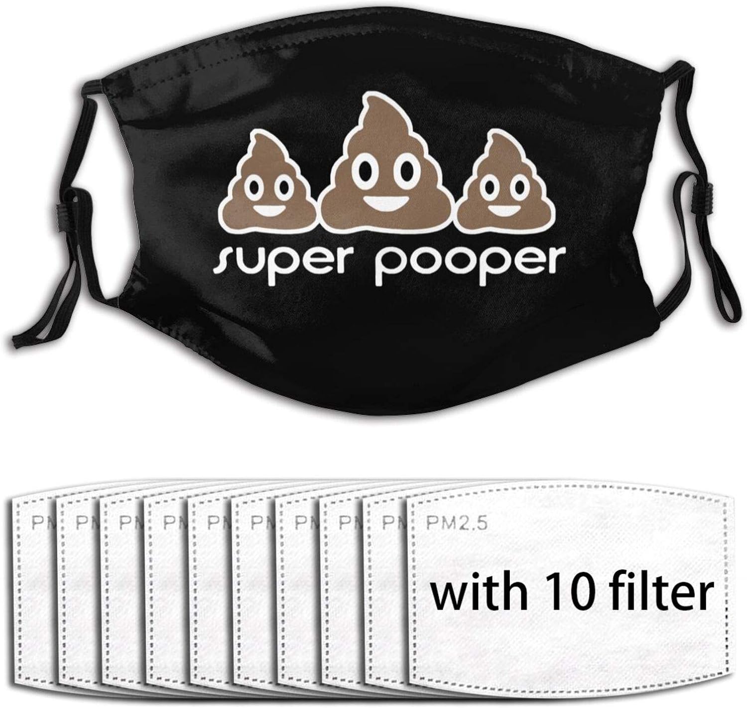 Poop Super Pooper Classic Mask Casual Reusable Adjustable Masks for