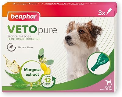 Beaphar VETOpure Flea Spot-On for Dogs Under 15kg 3 Pack
