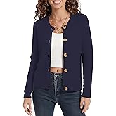 Urban CoCo Women's Cable Knit Cardigan Sweater Soft Long Sleeve Button Down Sweaters