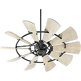 Quorum International 95210-69 I Windmill Collection 52 Inch Ten Blade Ceiling Fan - Noir Finish I Six Speed Reversible Motor 