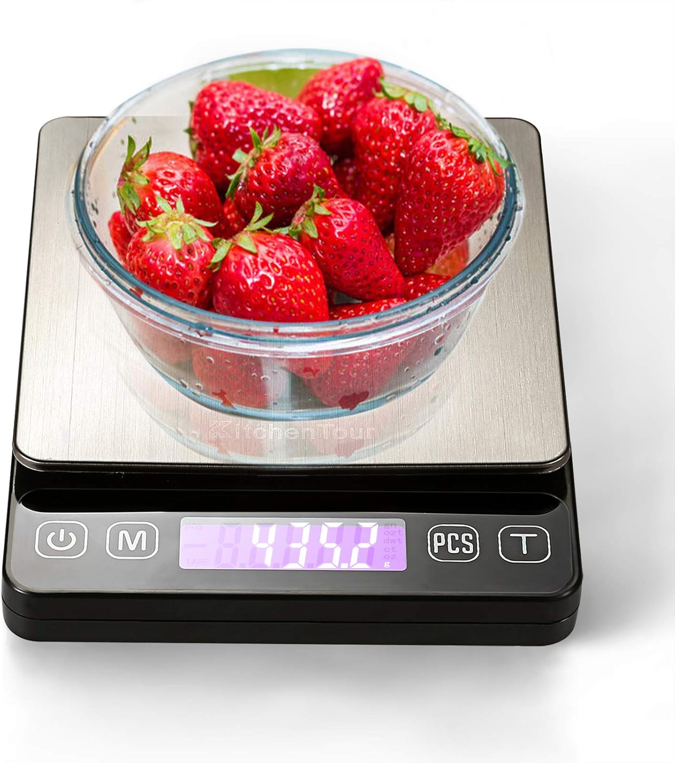 KitchenTour Digital Kitchen Scale - 3000g/0.1g High Accuracy Precision Multifunction Food Meat Scale with Back-Lit LCD Display(Batteries Included): Industrial & Scientific