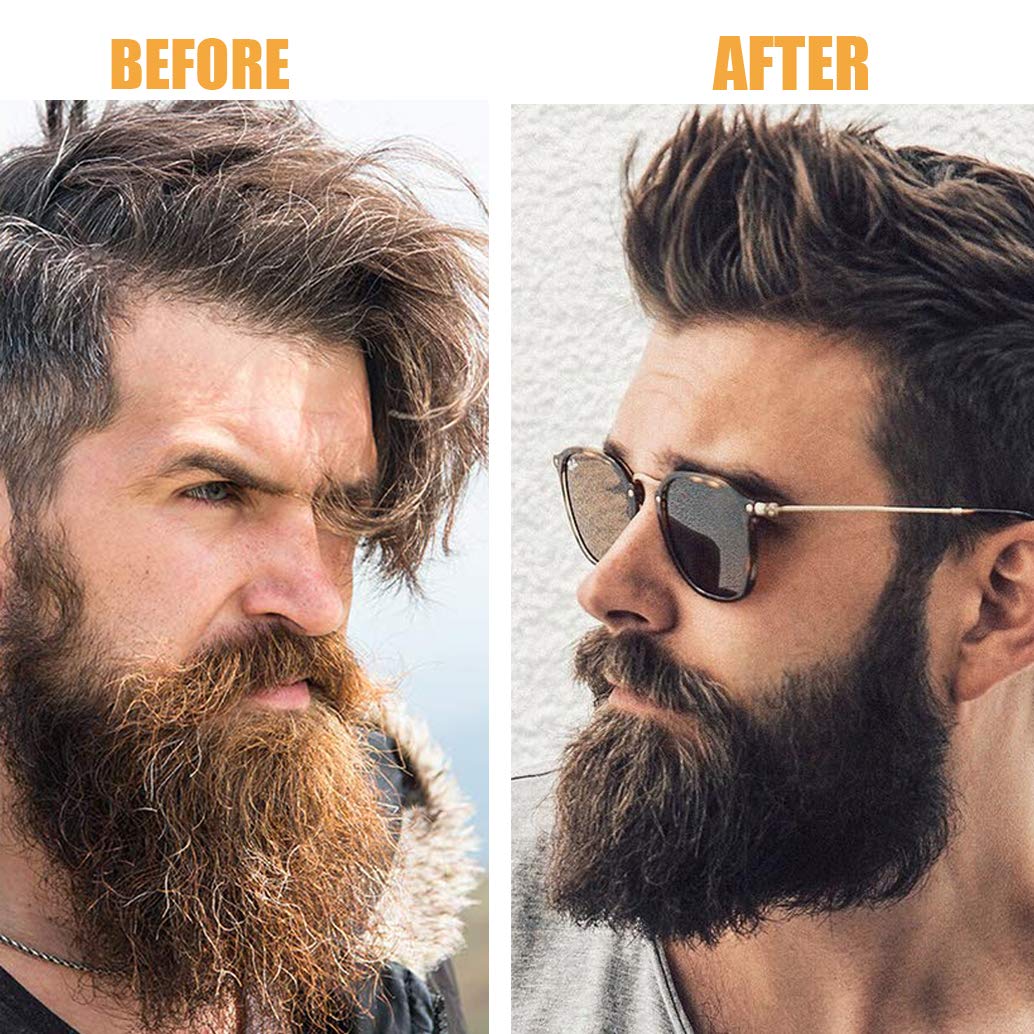 Beard Straightener, Hair Straightener Brush, Quick Electric Heated Hair Comb Kit with Beard Oil, Hot Ionic Hair Straightening Comb, Great Gift for Men