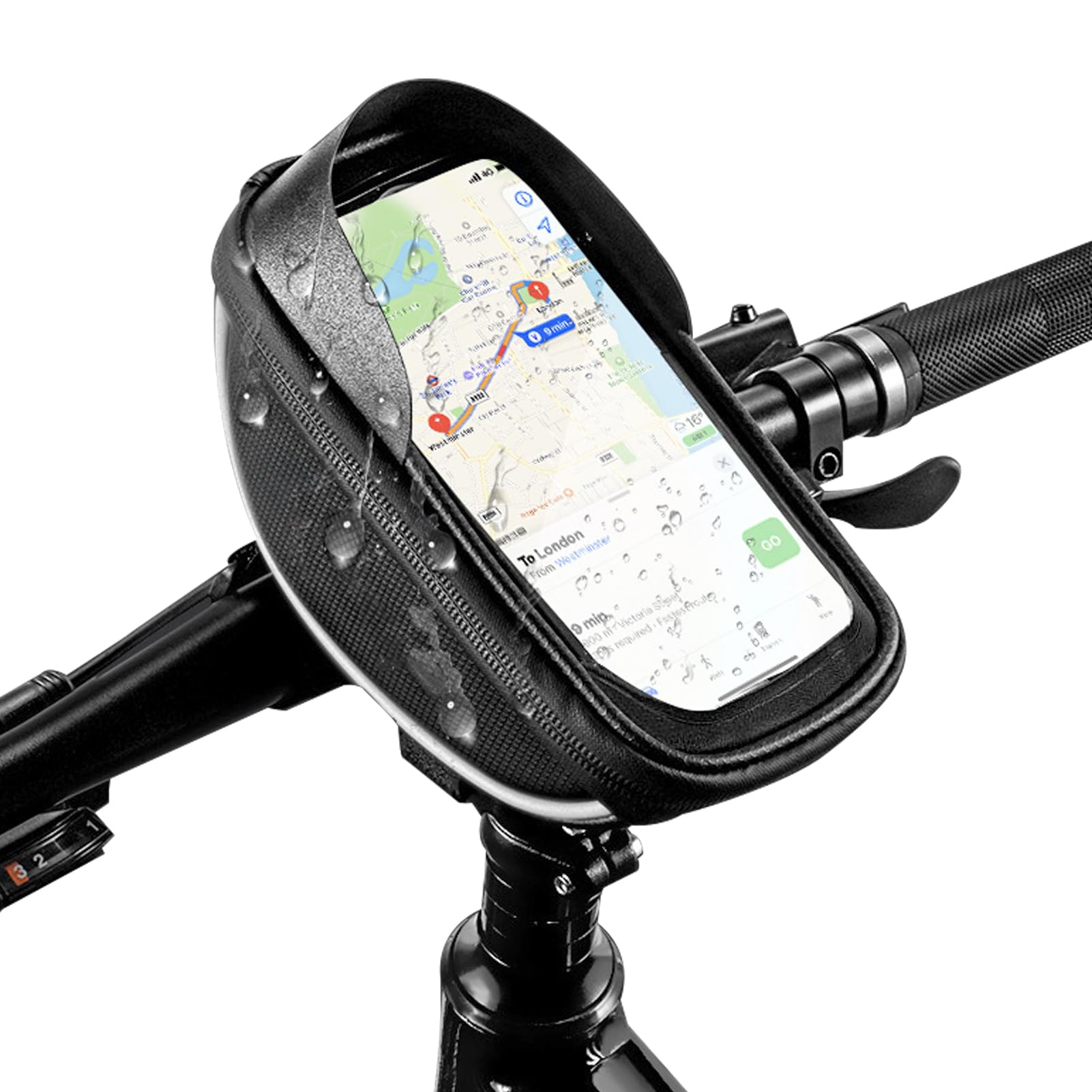 Divono Bike Bag,Bike Frame Bag,Saddle Bags for Bicycles,Large Capacity and Waterproof Tube Bag,with Visor and Touchscreen