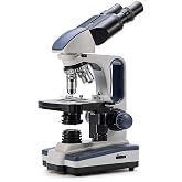 SWIFT SW350B 40X-2500X Magnification, Siedentopf Binocular Head, Research-Grade Compound Lab Microscope with Wide-Field 10X and 25X Eyepieces, Mechanical Stage, Abbe Condenser