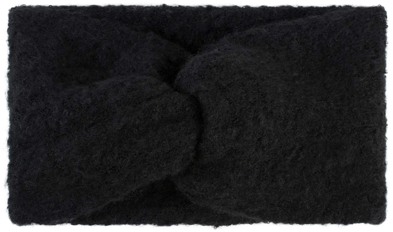 styleBREAKER Women's Fine Knit Headband with Soft Surface and Twist Knot Detail, Warm Winter Hairband, Headband 04026043, Colour:Black