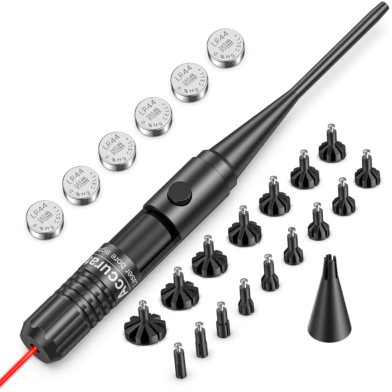 Photo 1 of EZshoot Bore Sight Kit for .17 to 12GA Calibers BoreSighter with Button Switch Red Laser Bore Sight