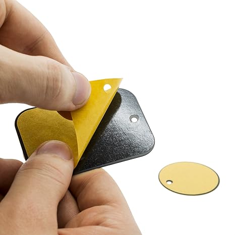 Mobilefox Magnethandyhalterung Metallplättchen Ersatzplatten Rund Eckig 2er Set schwarz