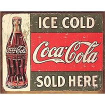 Desperate Enterprises Coca Cola 1916 Ice Cold Coke Tin Sign