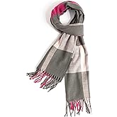 TUSHUSTY Scarf For Men Women Winter Warm Neck Plaid Solid Scarves Fall Softest Classic