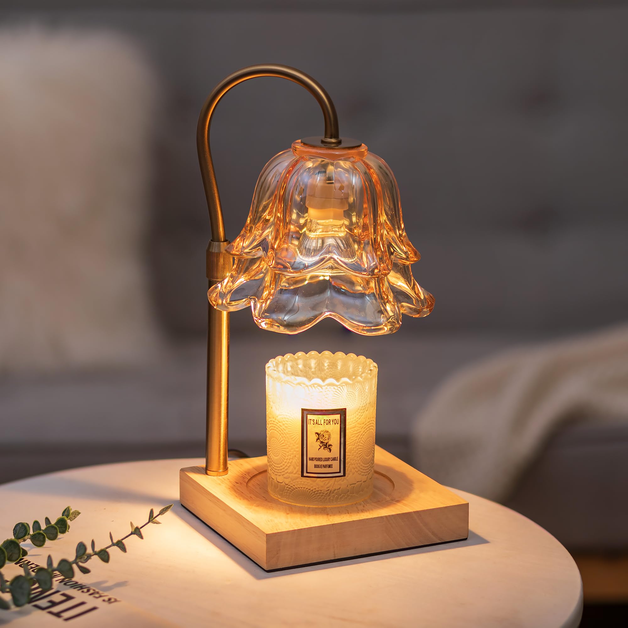 Candeldo Candle Warmer Lamp with Timer: Candle Lamps with 2 Bulbs Height Adjustable Home Bedroom Decor House Warming Gift Mothers Day Mom Gift for Women
