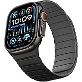 Sixmoat Double Sided Reversible Band Compatible with Apple Watch 49mm 46mm 45mm 44mm 42mm, Magnetic Wristband Soft Silicone Straps for iWatch Ultra 3 2 1 SE Series 11 10 9 8 7 6 5 4 3, Black Grey