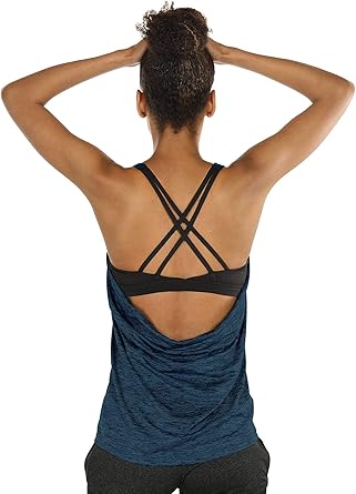 icyzone Camiseta de Fitness Deportiva de Tirantes para Mujer ...