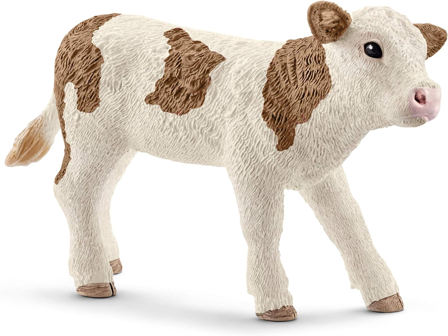 SCHLEICH Farm World, Farm Animal Toys for Boys and Girls 3 and Above, Simmental Calf Toy Cow, Ages 3+, Multicolor, 2 inch